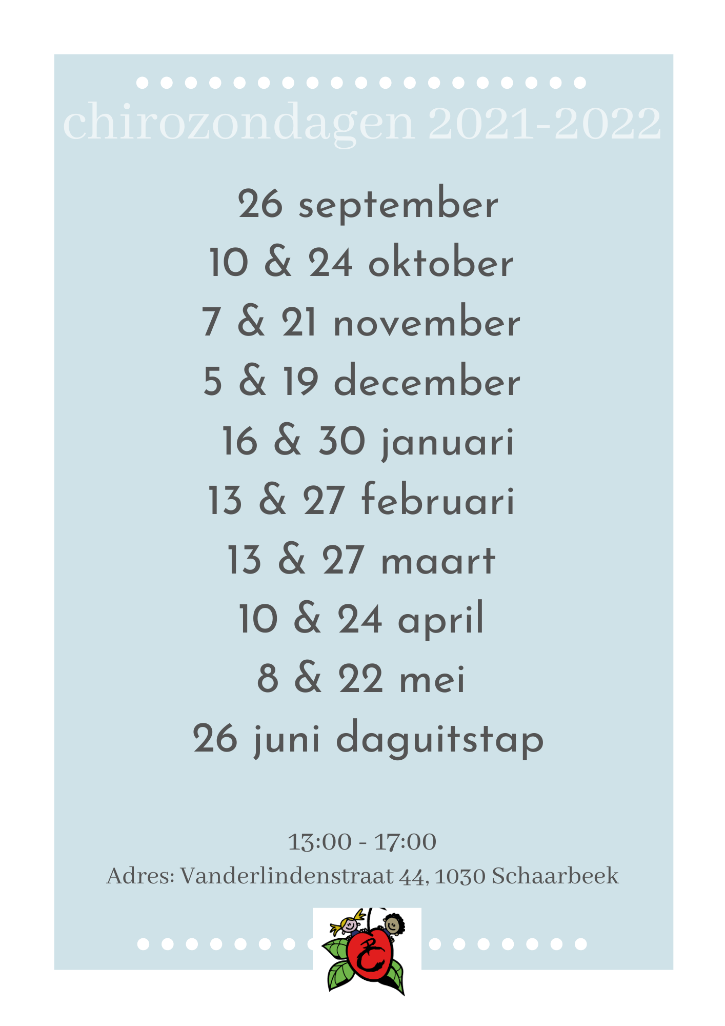 Inschrijvingen & Kalender 2021 – 2022